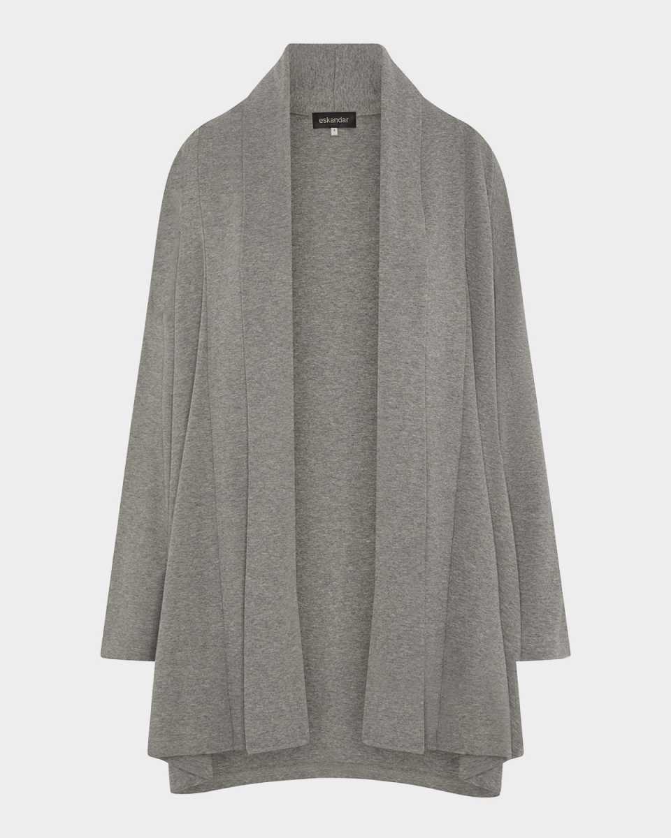 Wide A-Line Shawl-Collar Cardigan (Long Plus Length)